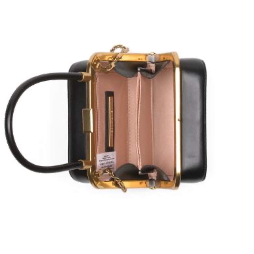 Ted Baker Black Mini Square Top-Handle Bag with Gold Hardware - Picture 3 of 8